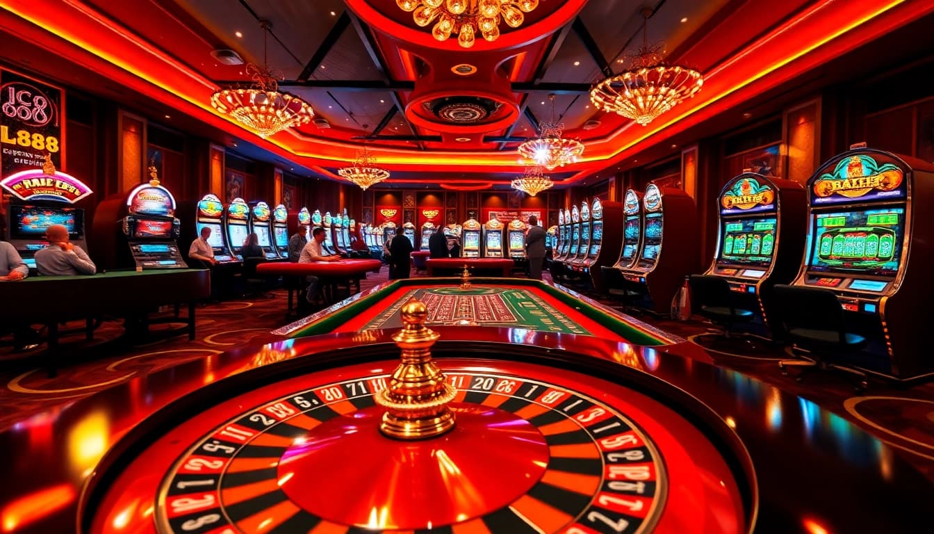 Experience the excitement of LC88 with vibrant casino games, including roulette and poker.
