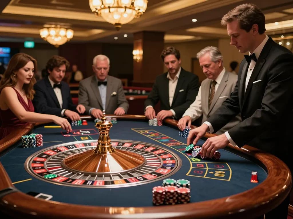 Players engaging at the 98win casino roulette table, experiencing the thrill of gambling.