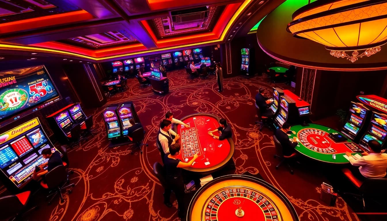 Experience thrilling gameplay at dn 88 with vibrant casino tables and excited players.