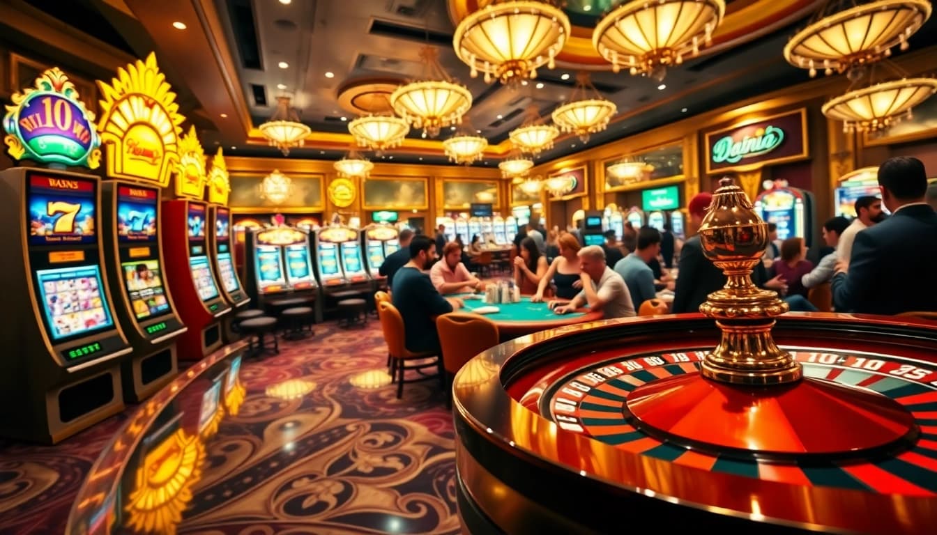 Rasakan sensasi kemenangan di kasino dengan Datuk Win dan meja permainan yang penuh warna.