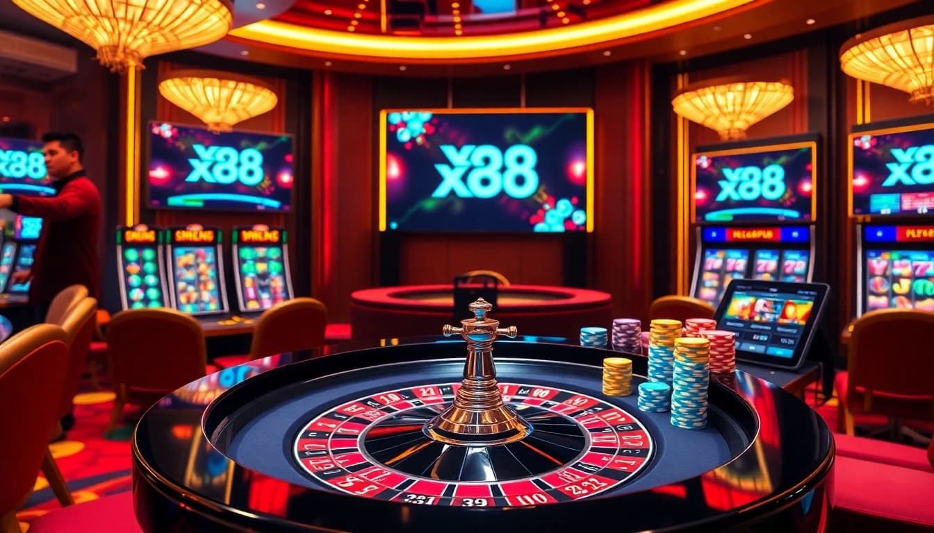 Experience the thrill of gambling at xx 88's luxurious casino with vibrant tables and inviting atmosphere.