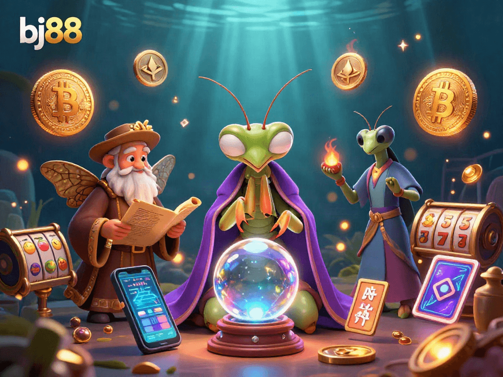 Experience the magical world of bj88 with vibrant characters and dynamic gaming elements in a captivating 3D scene.