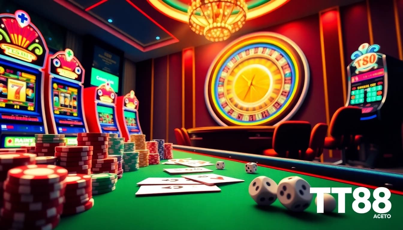 Experience thrilling gameplay at TT88 with vibrant casino elements and exciting betting action.