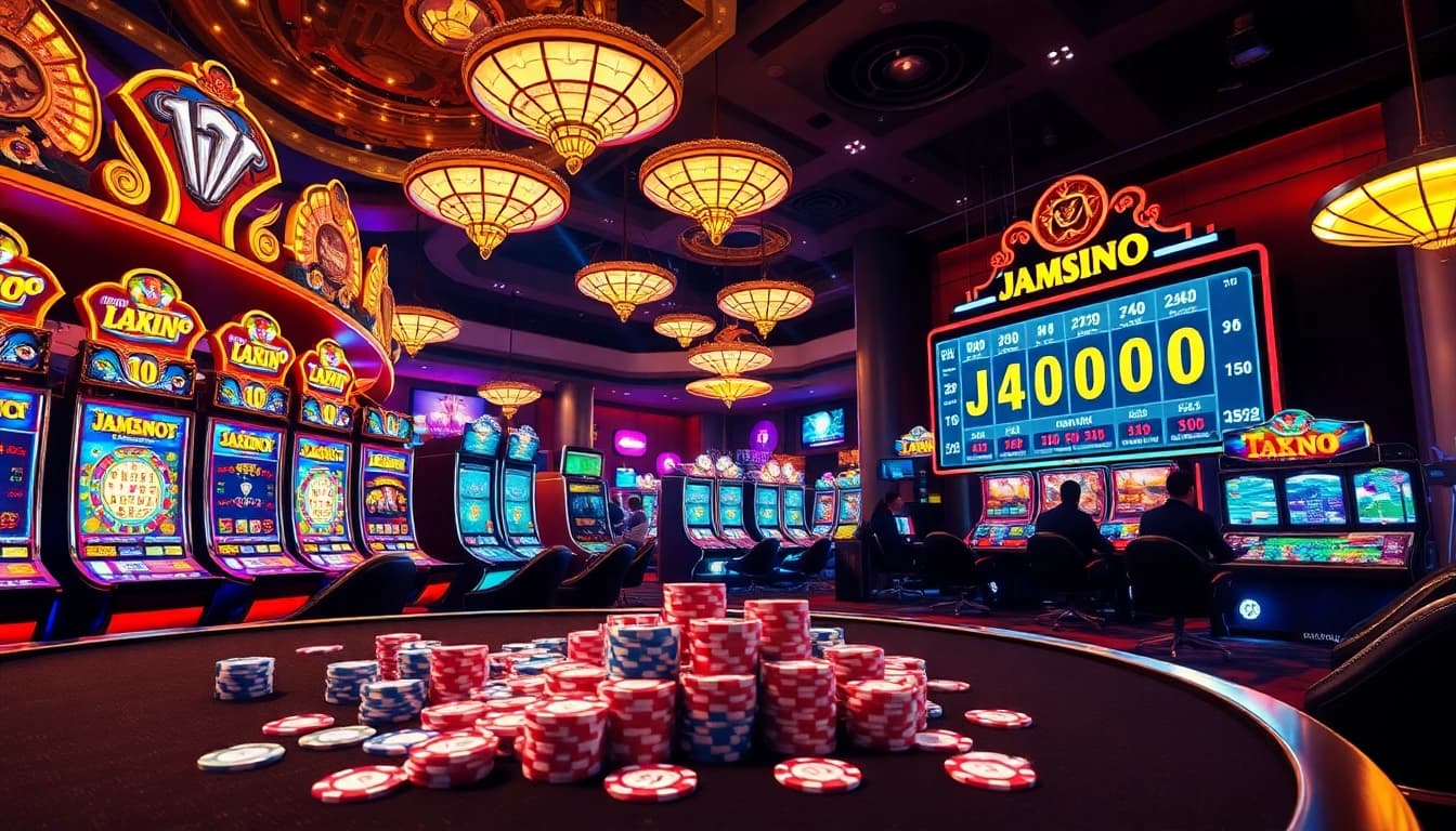 Nổ Hũ Đổi Thưởng on vibrant slot machines in an exciting casino atmosphere.