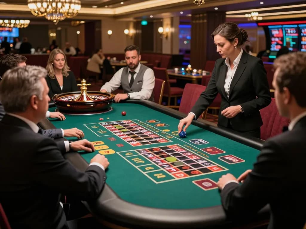 Mainkan roulette di DUAR88 dengan semangat dan suasana mewah di pengaturan kasino yang upscale