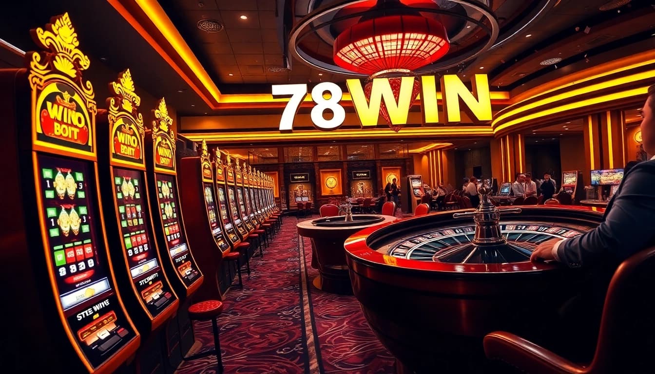 Experience high-stakes excitement at 78WIN with vibrant slot machines and roulette action.