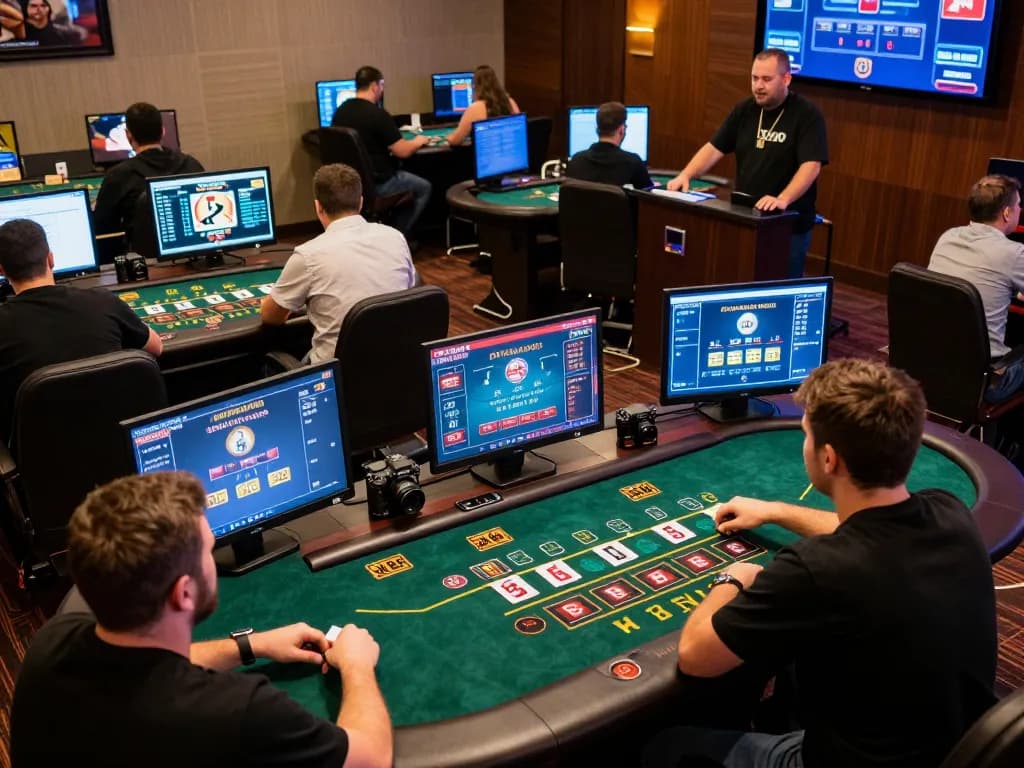 Engaged players strategizing during a live dealer game at xx88 online casino.