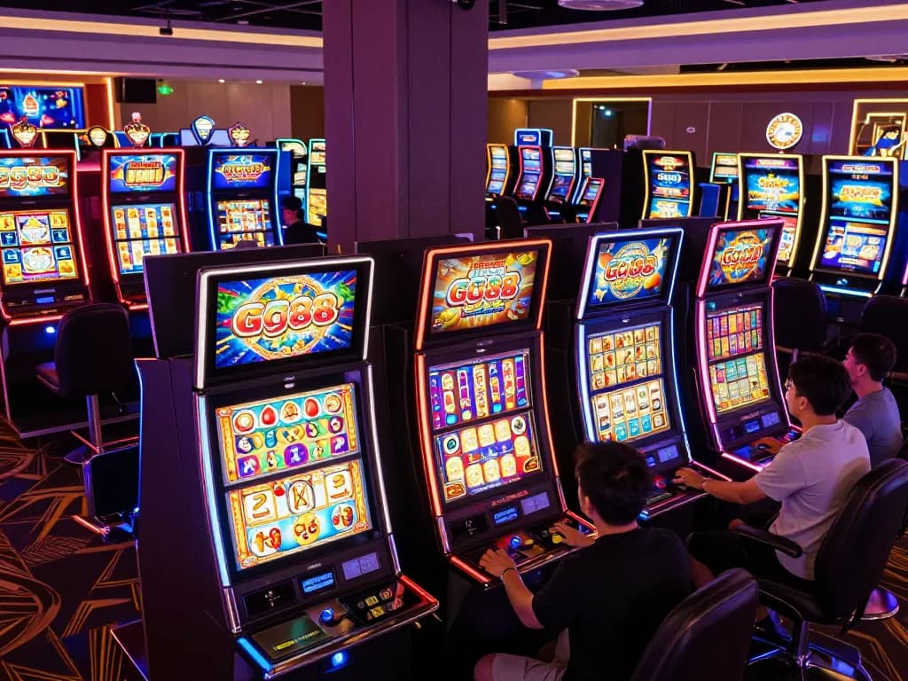 Players enjoying the thrilling experience of gg88 slot machines in a vibrant casino atmosphere.