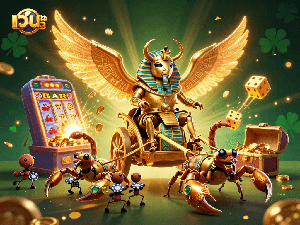 Experience thrilling เว็บสล็อต action with a massive jackpot explosion in this vibrant casino illustration.