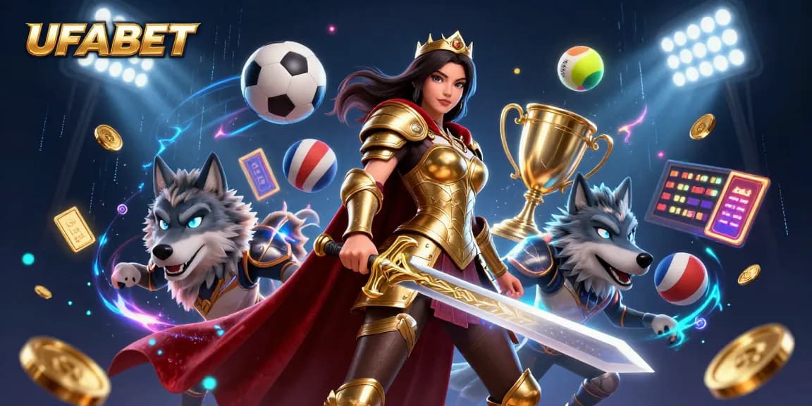 Experience thrilling betting excitement at UFABET with action-packed gaming scenes featuring vibrant 3D visuals.