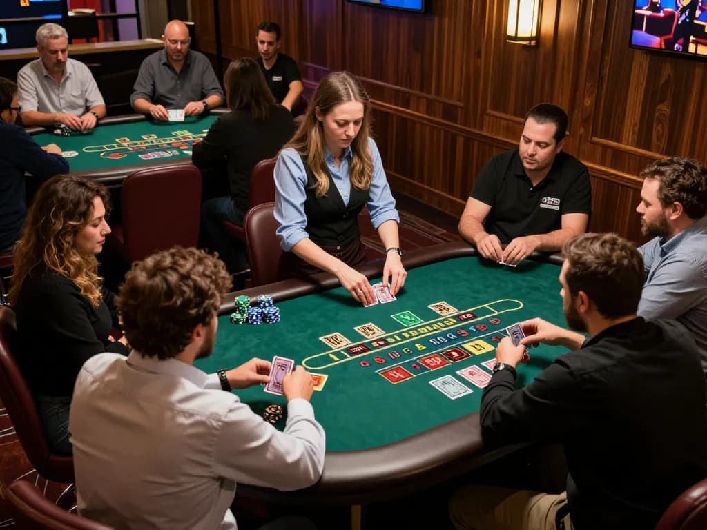 Participants enjoy a thrilling experience at a CM88 live dealer blackjack table, engaging in strategic betting.