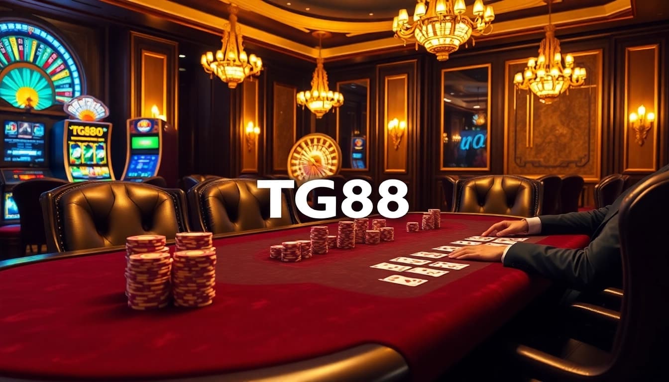 Experience the thrilling excitement of gambling at a luxurious casino showcasing TG88 poker action.