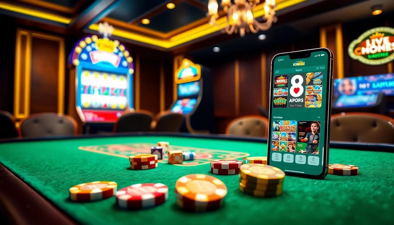 Engage with King88 com's thrilling gaming experience on an elegant casino table.