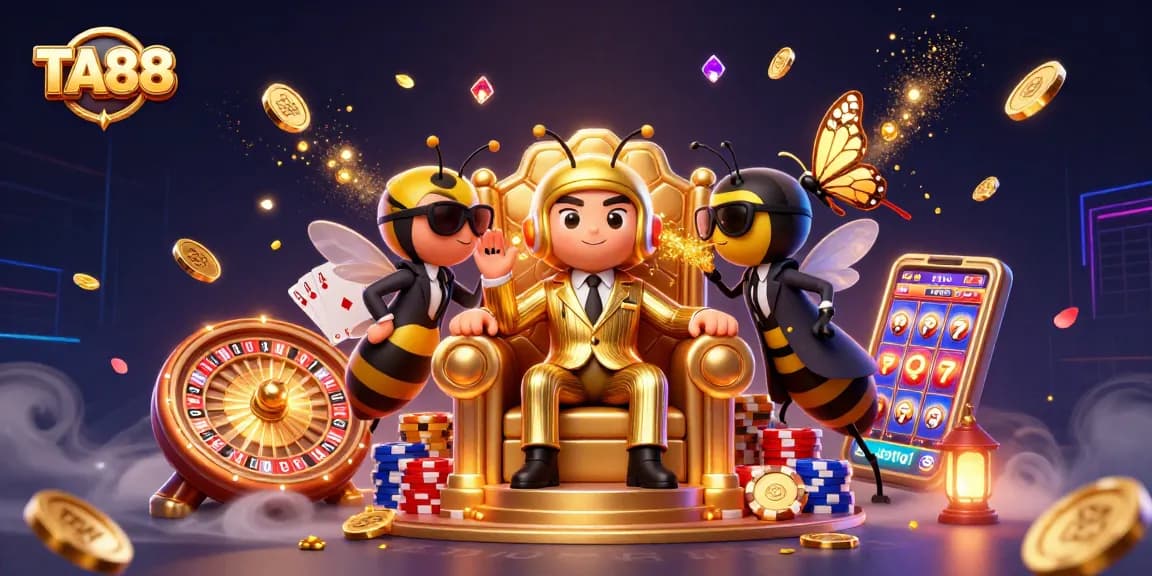 TA88 showcases an engaging casino scene, featuring a lively bumblebee mob boss with rich details.