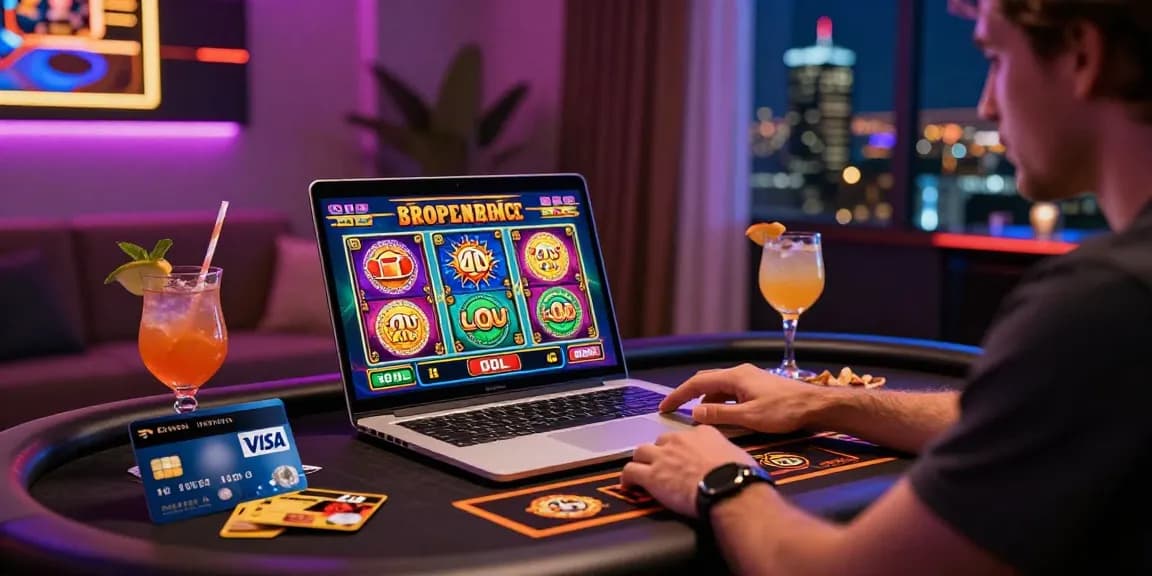Player enjoying online gaming at scoarch.org.uk styled credit card casino with Visa and Mastercard.
