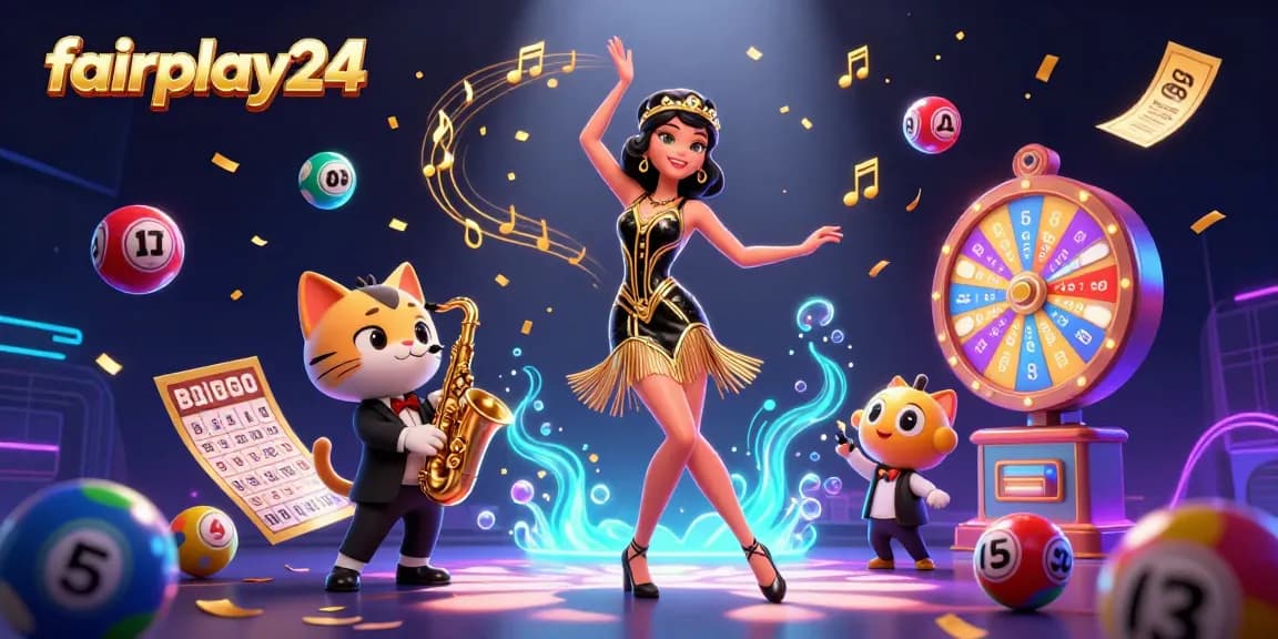 Experience dynamic betting action with fairplay24's vibrant casino-themed illustration.
