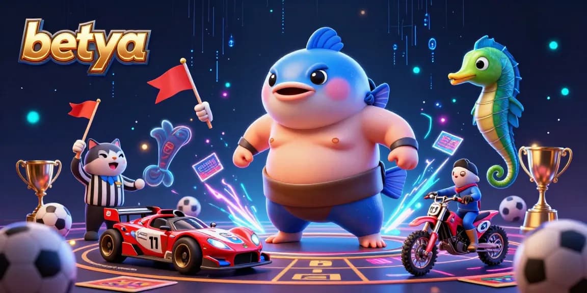 Experience thrilling motorsports betting with betya in a vibrant underwater scene.