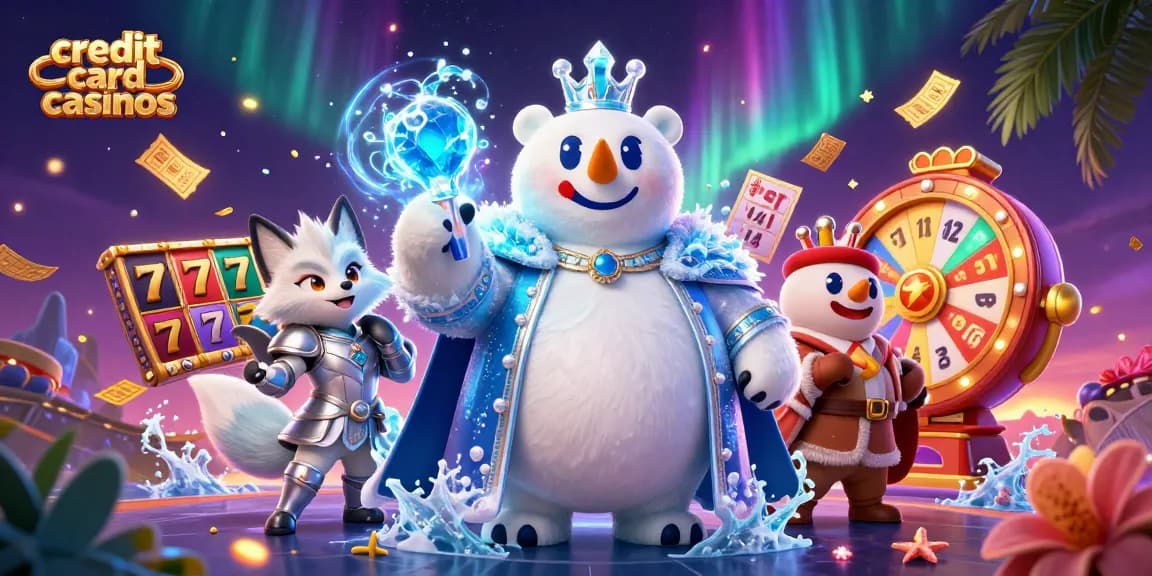 Experience thrilling gameplay at credit card casinos with vibrant characters and dynamic casino elements.