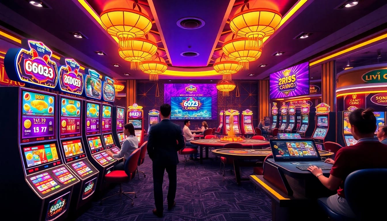 Interactive casino gaming interface showcasing 6623's vibrant games and promotions.