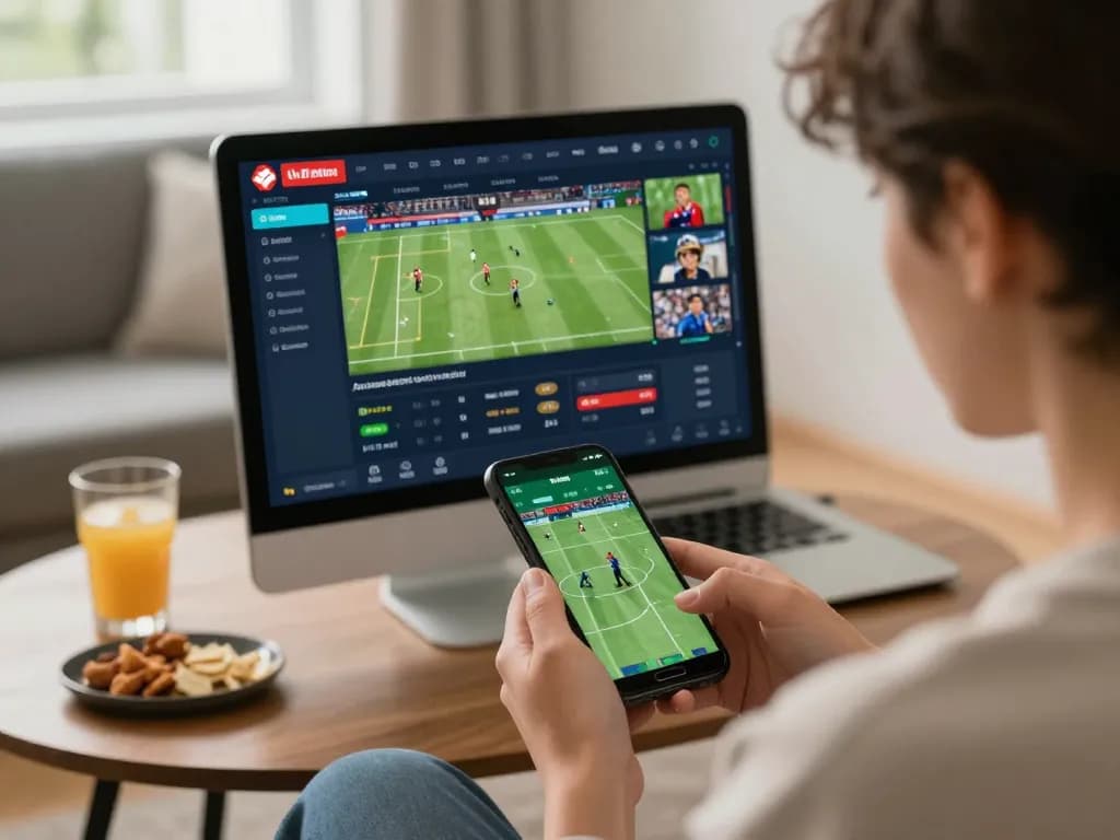 Engaging in online sports betting at nhà cái kuwin with smartphone displaying odds