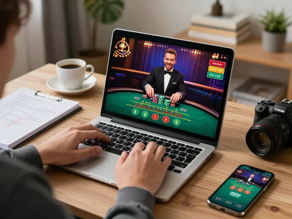 Player enjoying live dealer blackjack at home, connecting with taixiusunwin.art for immersive online gaming.