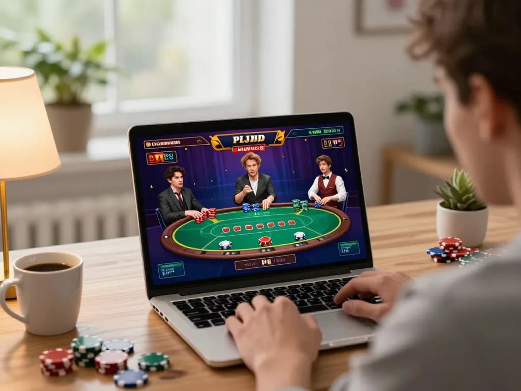 Engaged player exploring online casino games at https://tairikvip.co, showcasing exciting poker gameplay.