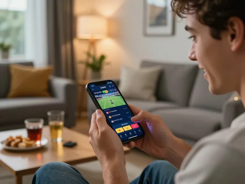 Betmen138 player engaging with mobile app for betting during an exciting game.