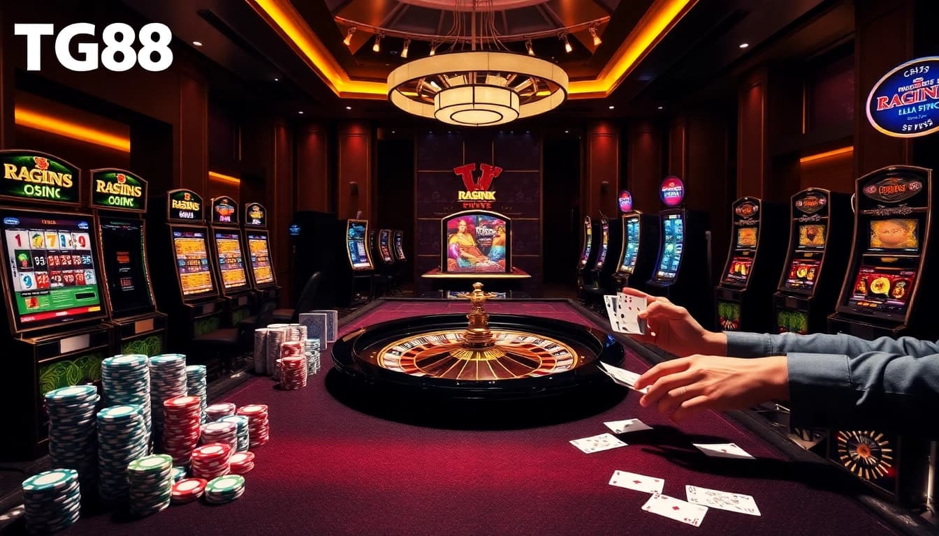 Experience the excitement of TG88 with vibrant casino gameplay and luxurious gaming elements.