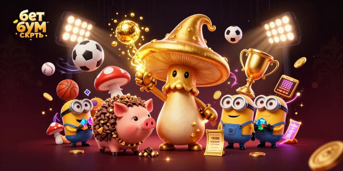 Experience the excitement of betting with бет бум скачать, featuring a magical mushroom wizard and dynamic sports action.