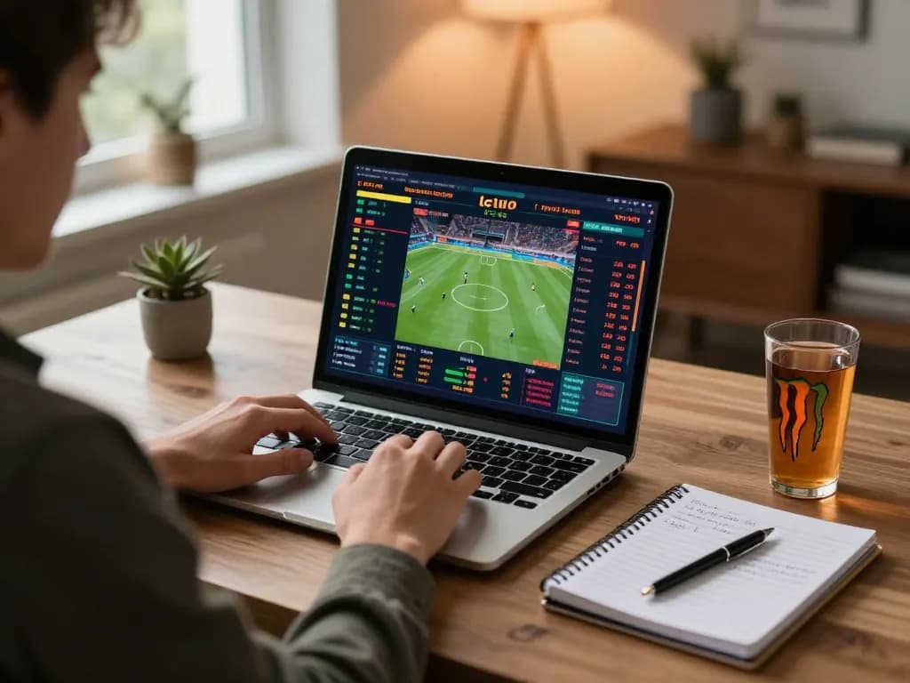 Engaging in sports betting with 789f in a cozy home office environment