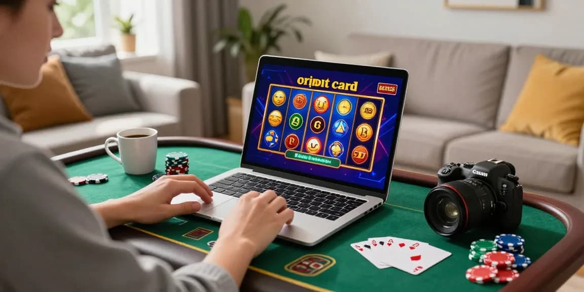 Exciting online gaming with jumpspace.org.uk at a credit card casino, showcasing vibrant slot games, casino chips, and a cozy atmosphere.