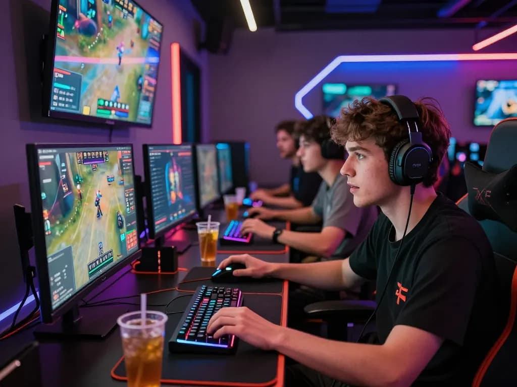 Exciting esports betting scene showcasing live match and gaming setup at GGLBET SG