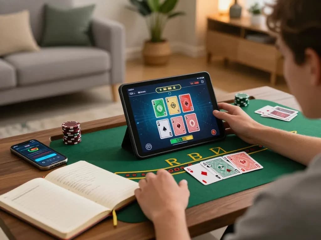 Player engages in lemacau live blackjack from home, showcasing an immersive gaming experience.