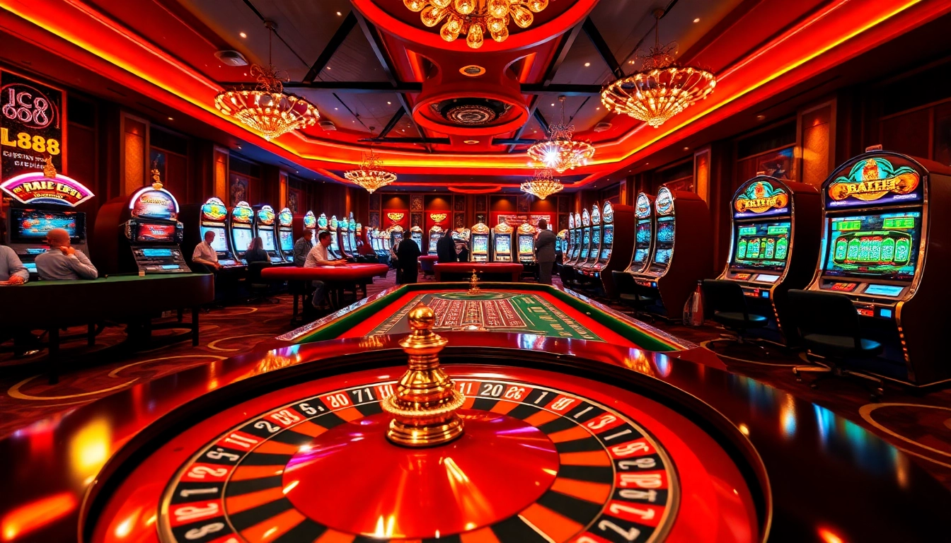 Experience the excitement of LC88 with vibrant casino games, including roulette and poker.