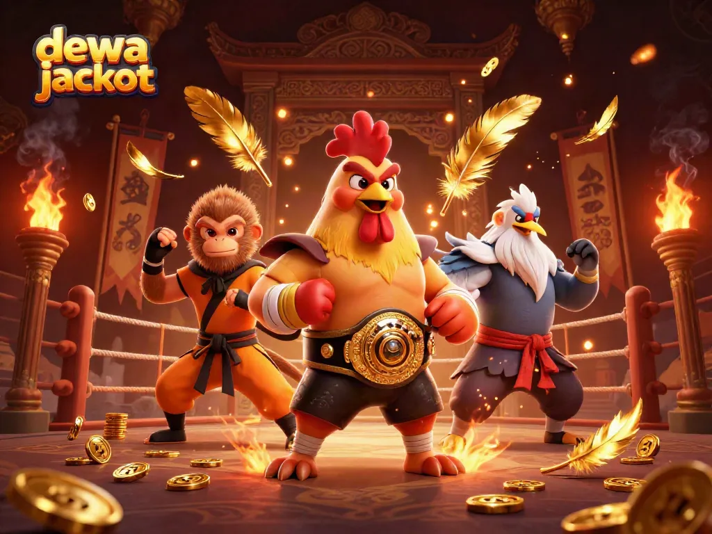 Mainkan dewa jackpot di arena slot menyenangkan dengan simbol keberuntungan dan karakter konyol.