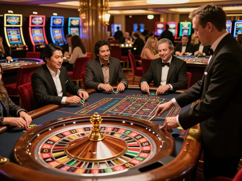 Engaging roulette gameplay at KJC events, demonstrating strategic betting in a sophisticated casino atmosphere.