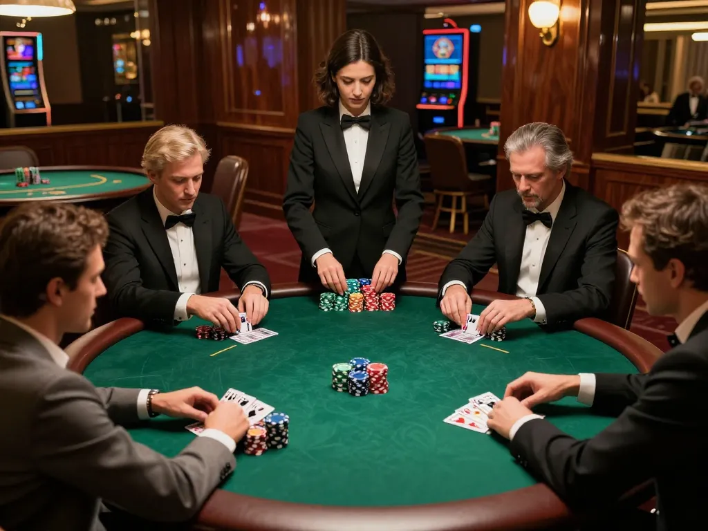Experience the thrill of poker at https://x88.design/ with players deeply engaged in a high-stakes game.