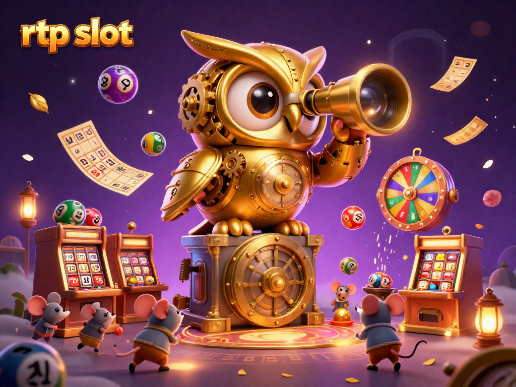 Experience the excitement of rtp slot games with a vibrant 3D illustration of a casino scene.