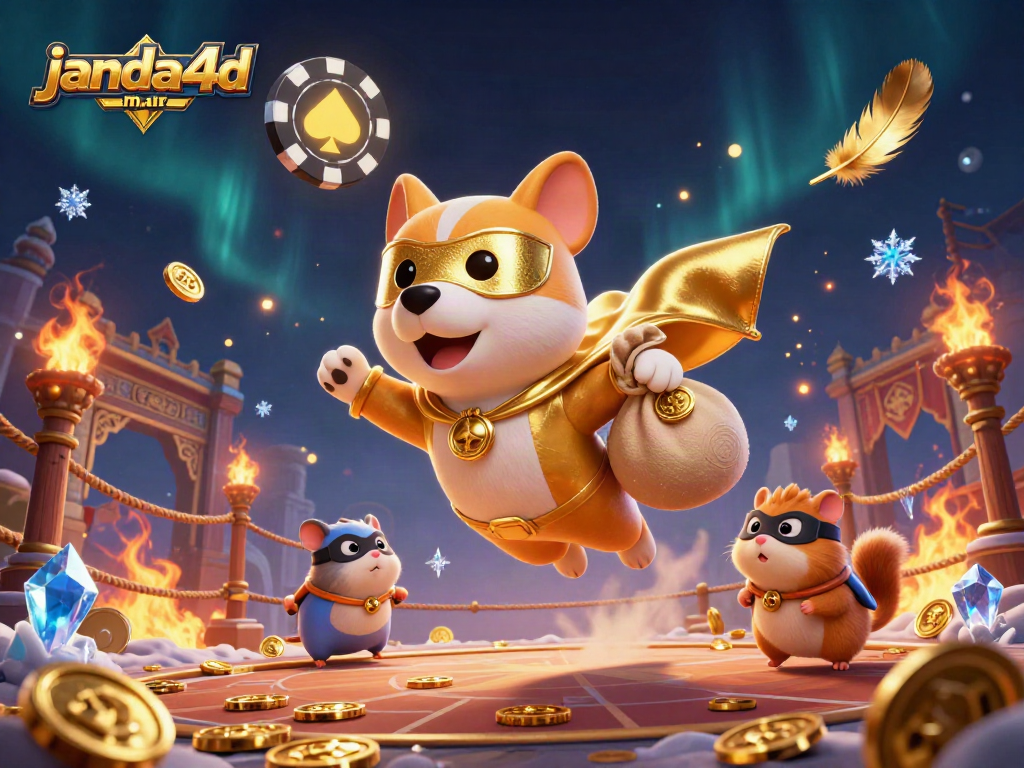 Menangkan koin emas di platform janda4dmar yang penuh petualangan dengan superhero anjing yang terbang.