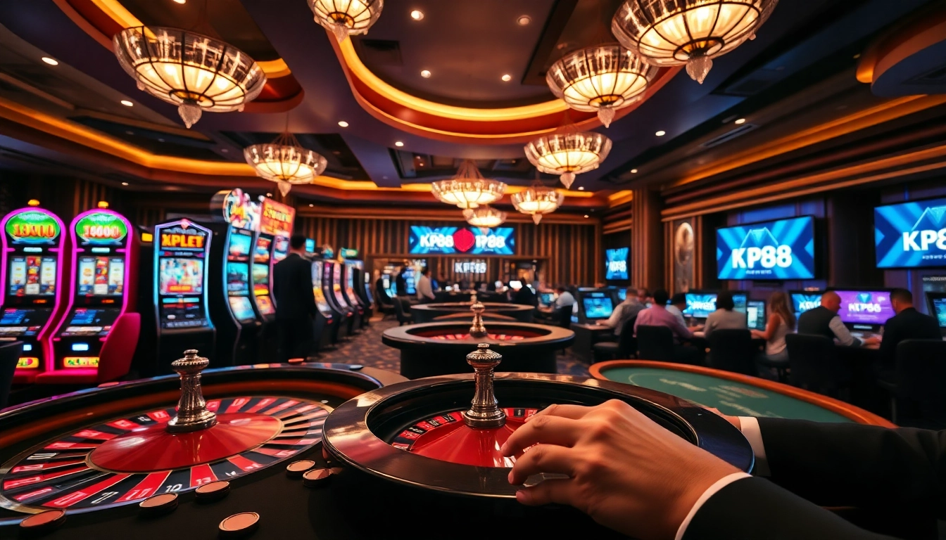 Experience the thrill of KP88 gambling with exciting casino tables and vibrant slot machines.