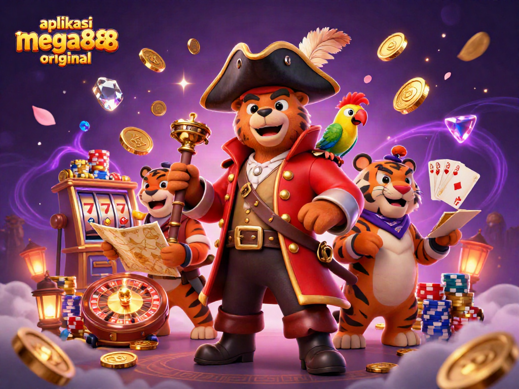 Experience the excitement of aplikasi mega888 original with vibrant characters and casino elements.