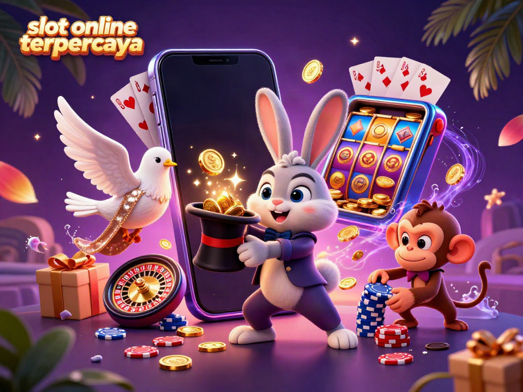 Slot online terpercaya: ilustrasi magis dengan karakter menggemparkan dalam dunia permainan kasino.