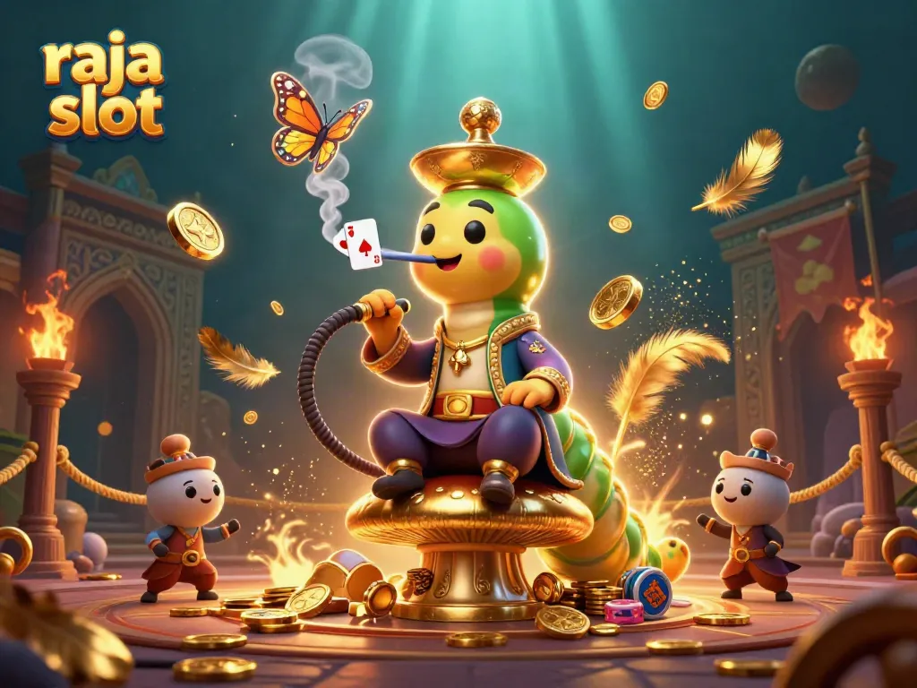 Raja slot memberikan pengalaman bermain slot menarik dengan simbol kemenangan dan efek gema dalam ilustrasi 3D yang indah.