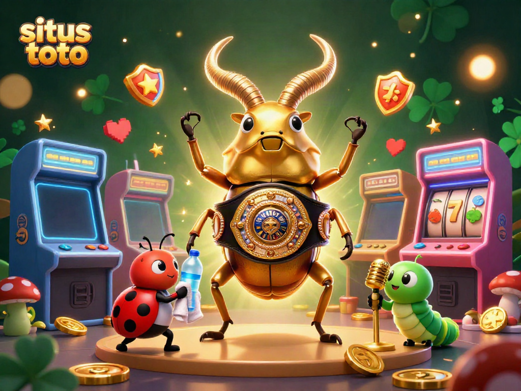 Menangkan jackpot di situs toto dengan bertaruh di mesin slot berwarna-warni yang ditampilkan dalam ilustrasi kasino 3D ini.