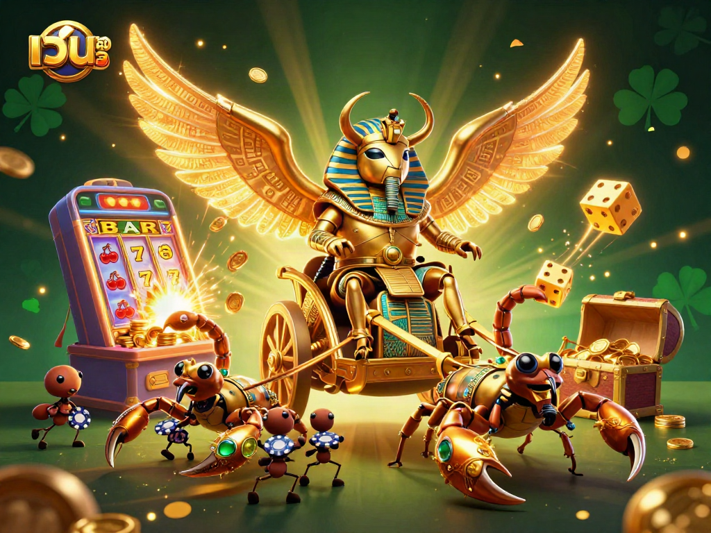 Experience thrilling เว็บสล็อต action with a massive jackpot explosion in this vibrant casino illustration.