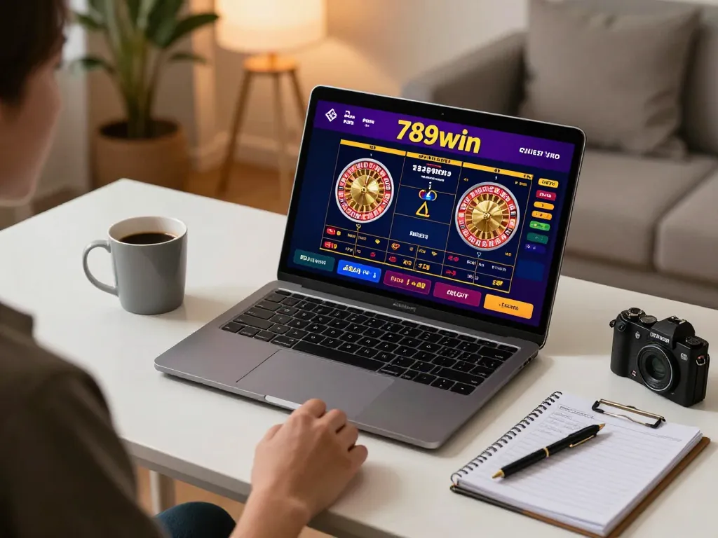 Engaging online casino scene showcasing a player at 789win pro with vibrant gaming interface.