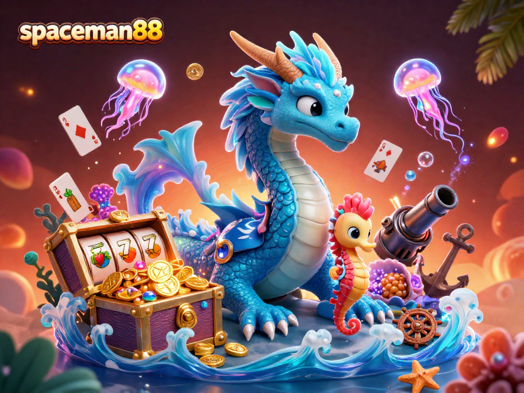 Experience the excitement of spaceman88 slots with vibrant dragons and treasures.