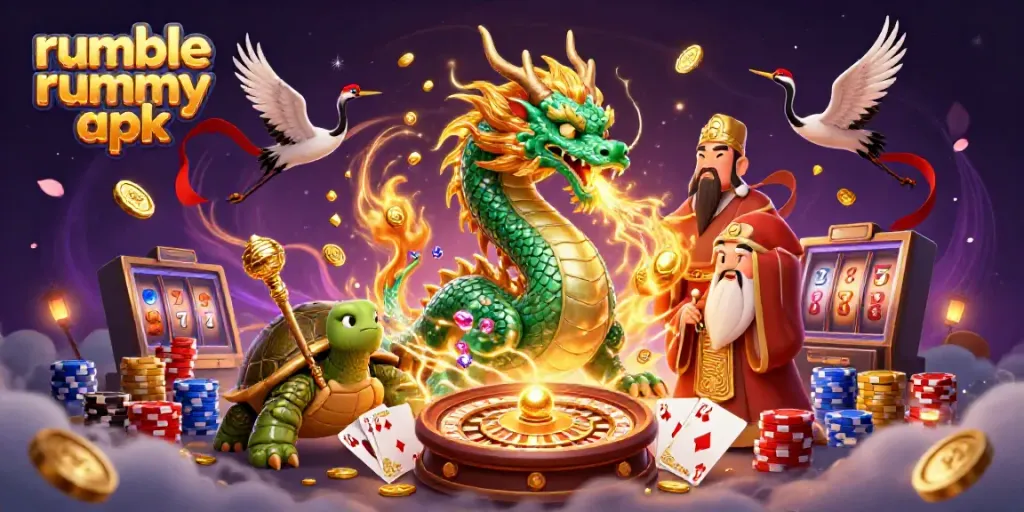 Engage with the thrilling Rumble Rummy APK featuring vibrant characters and dynamic gaming elements.