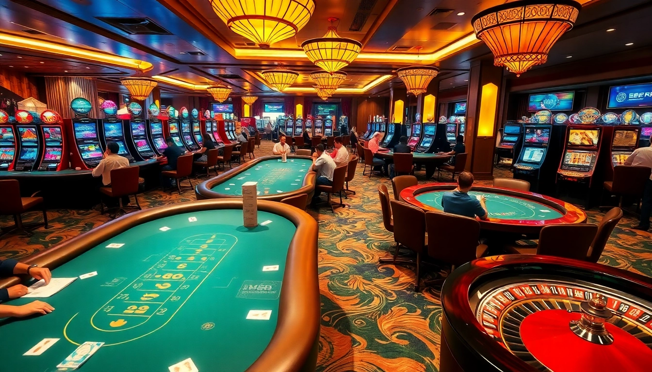Players enjoy high-stakes action at MM 88 casino with vibrant tables and exciting machines.