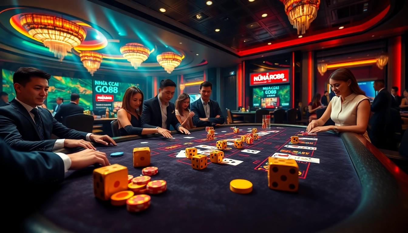 Exciting game scene featuring Nhà Cái GO88 where players engage in various casino games.